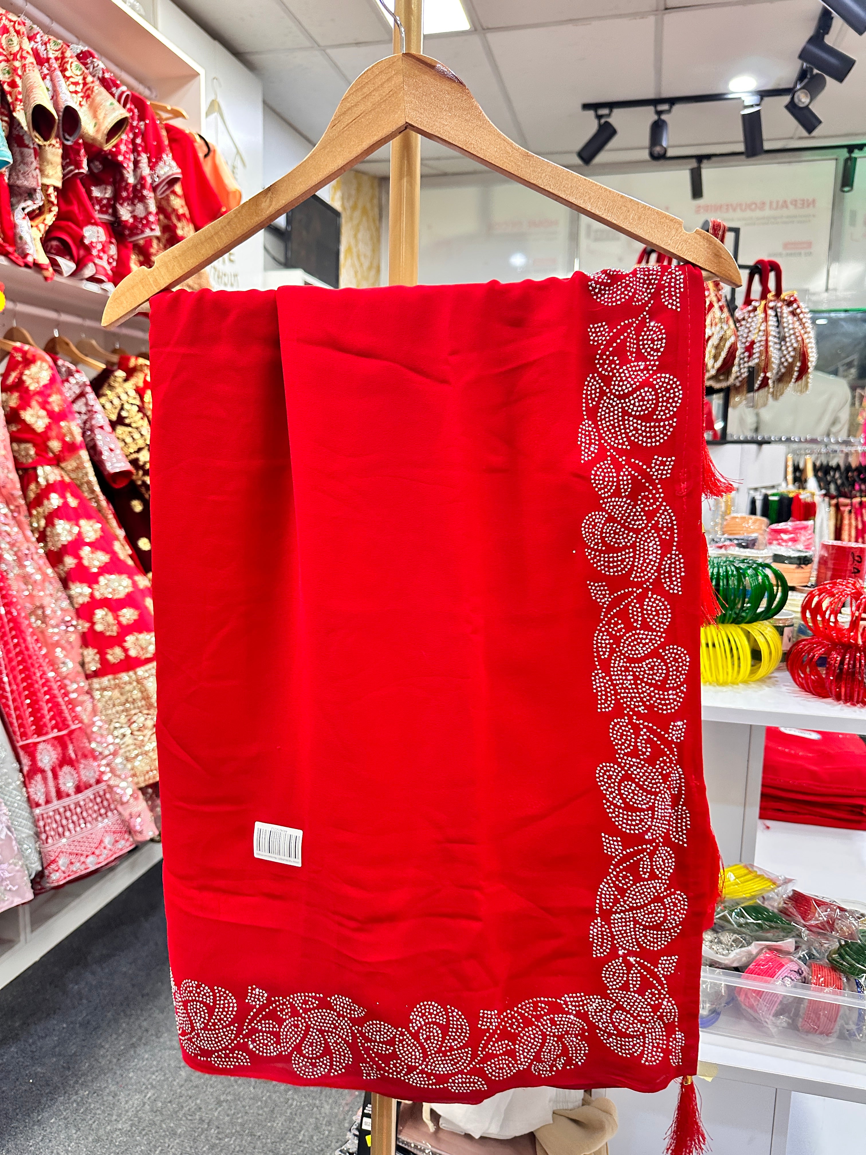 Teej Special Red Siroski Saree